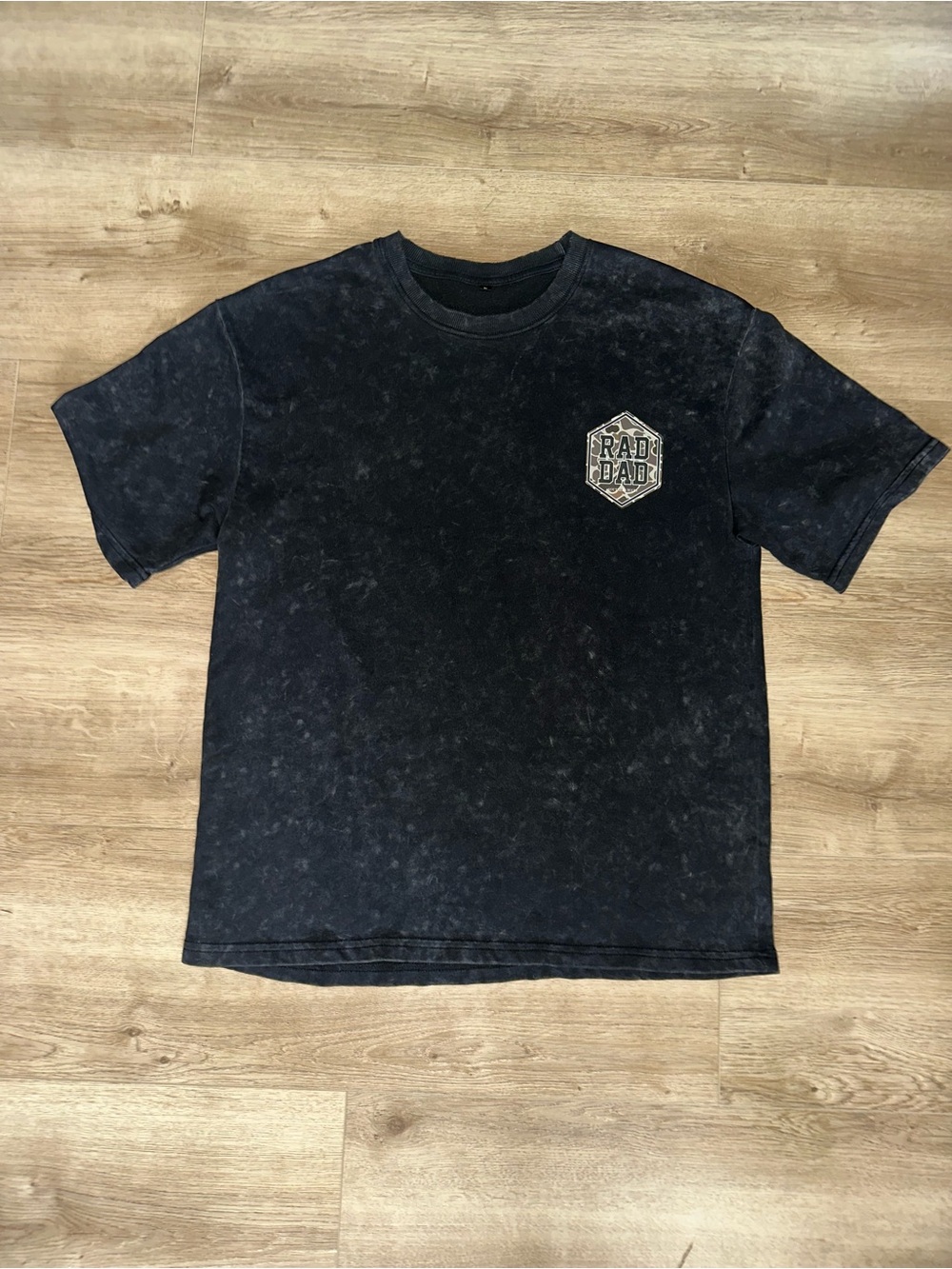 Men's Black Mineral Wash Short-Sleeve Graphic T-Shirt